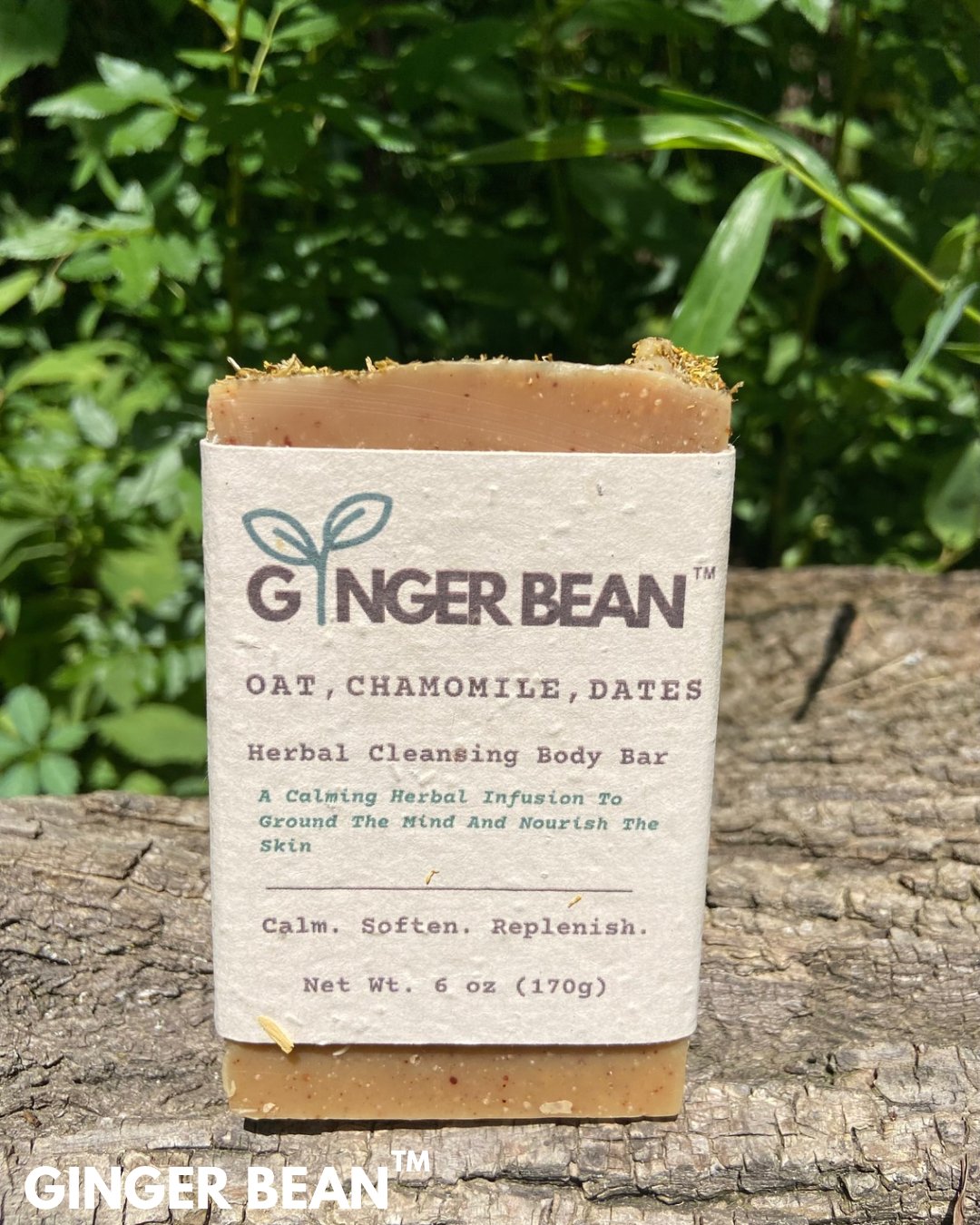 Oat, Chamomile & Dates bar held in hands